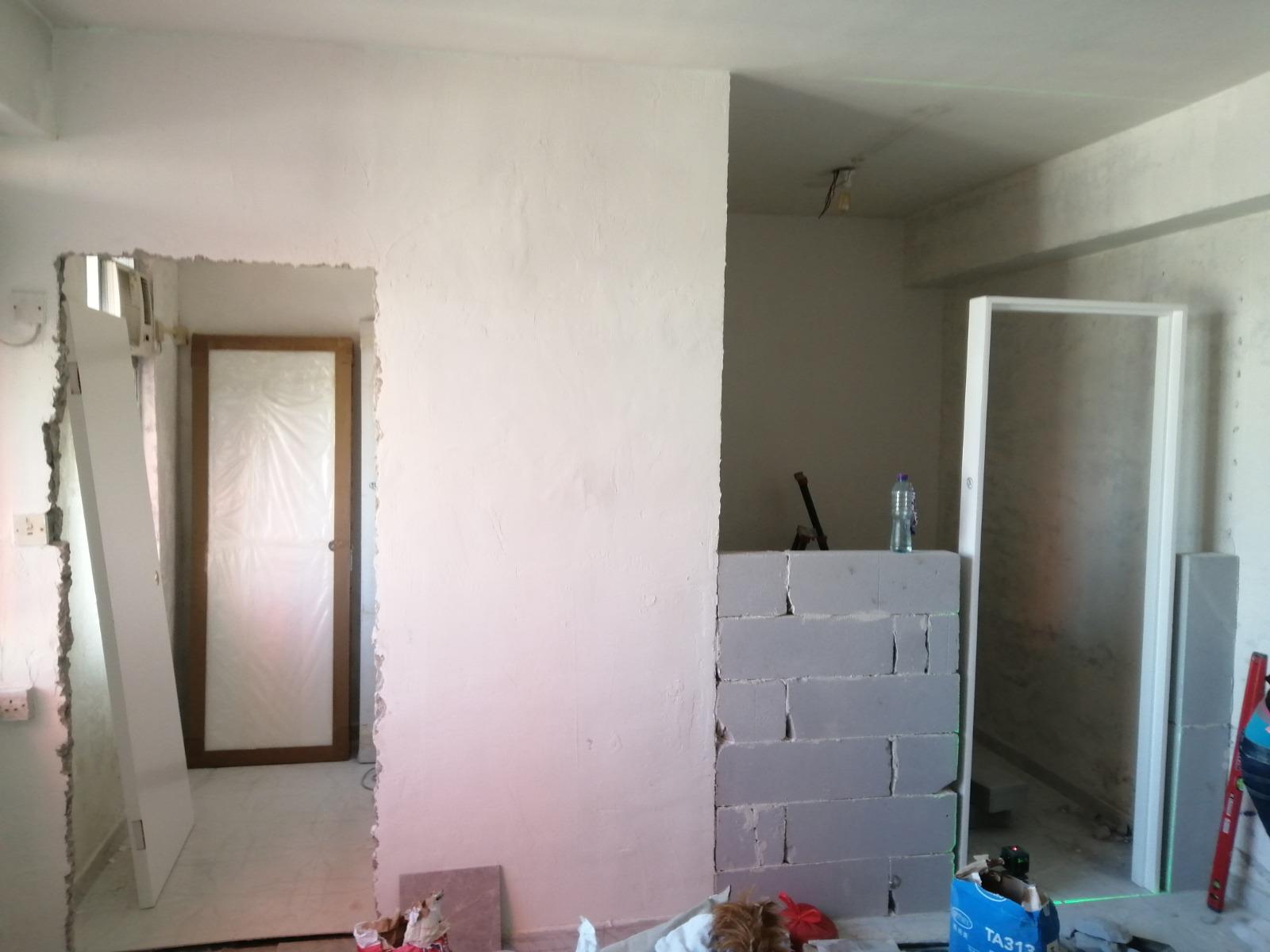 室內間隔工程施工中